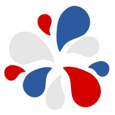 red white blue splash