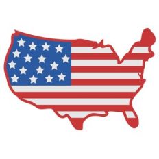 usa flag map
