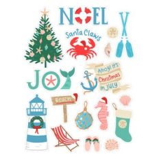 coastal christmas in july stickers