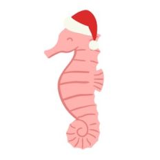 seahorse with santa hat