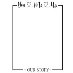 you me us our story heart rectangle frame