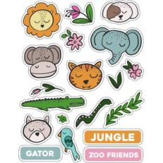 ml jungle animals stickers