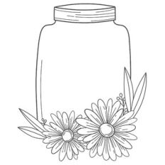 mason jar daisy floral frame