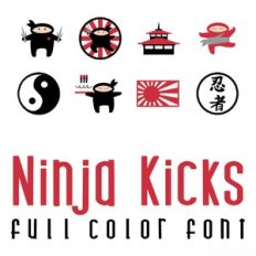 ninja kicks full color font