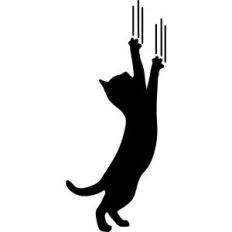 cat scratching silhouette