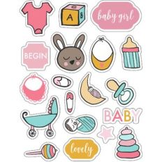 ml girl baby things stickers