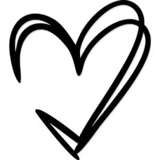 doodle heart with space