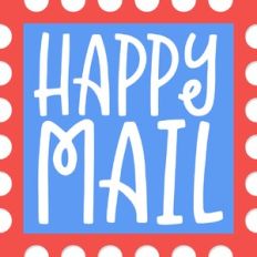 happy mail stamp
