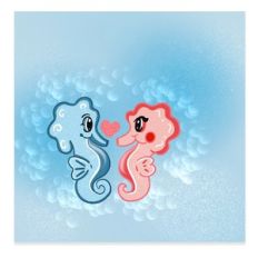 cute seahorses print n cut card