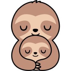 mom and baby sloth