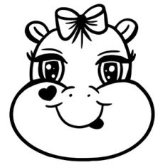 cute hippopotamus girl