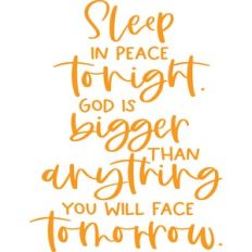 sleep in peace tonight