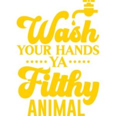 wash your hands ya filthy animal