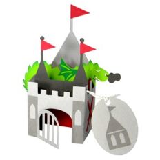 medieval castle card in a box