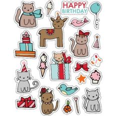 ml animals birthday love stickers