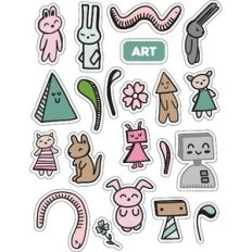 ml artsy creatures stickers