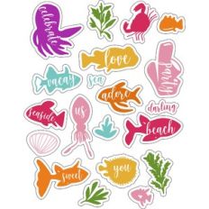 ml beachy silhouette fishes stickers