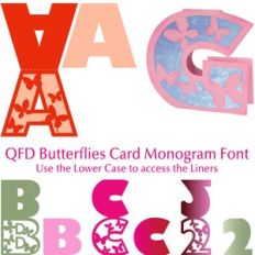 qfd butterflies card monogram font
