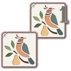 tag partridge pear stencil style
