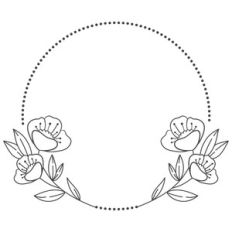 floral dotted circle frame