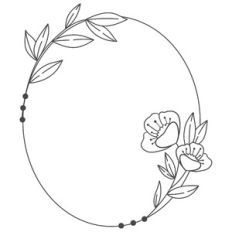 minimalist oval floral frame