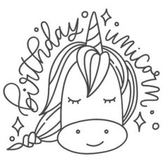 birthday unicorn doodle