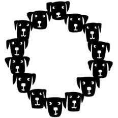 labrador retriever dog circle frame