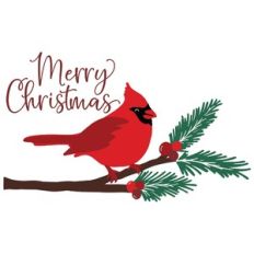 merry christmas - red cardinal scene
