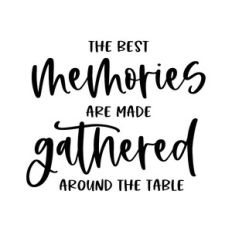 the best memories are made gathered around the table