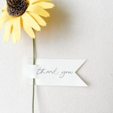thank you paper flower tag by farren celeste