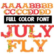 july fly color font