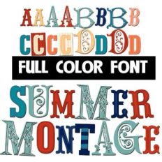 summer montage color font