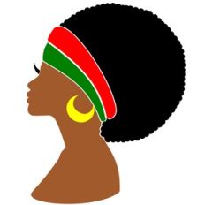 afro woman with hoop earring