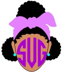 afro girl with low puffs