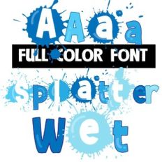 splatter wet color font