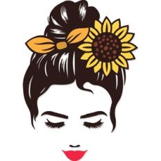 messy sunflower mom bun