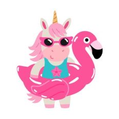 unicorn with flamingo pool float