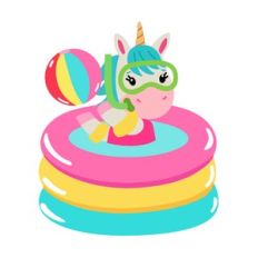 unicorn in kid pool
