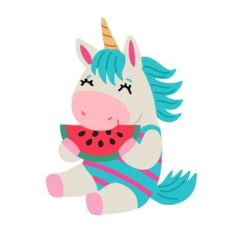 unicorn eating watermelon