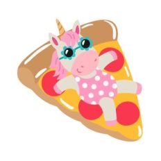 unicorn on pizza float
