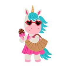 unicorn with beach bag