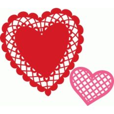 2 doily hearts