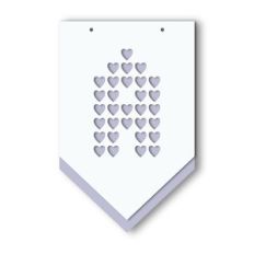 layered banner heart pattern letter a