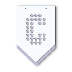 layered banner flower pattern letter c