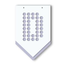 layered banner hexagon pattern letter d