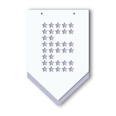 layered banner stars pattern letter e