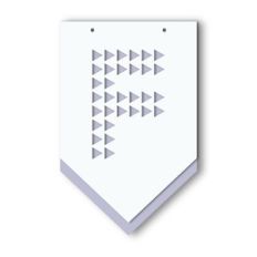 layered banner heart pattern letter f