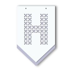 layered banner x pattern letter h