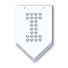 layered banner hearts pattern letter i