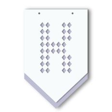 layered banner diamond pattern letter k